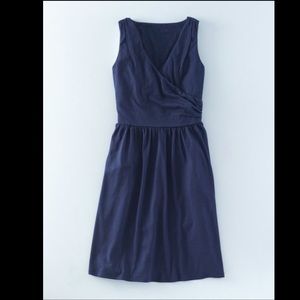 Boden Size 8 Petite Navy Pretty Ruched Wrap Dress